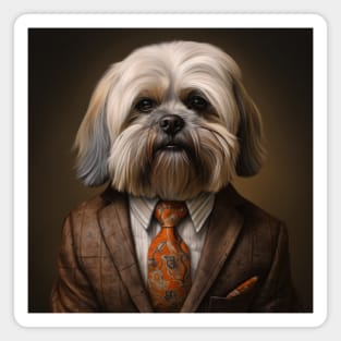 Lhasa Apso Dog in Suit Magnet